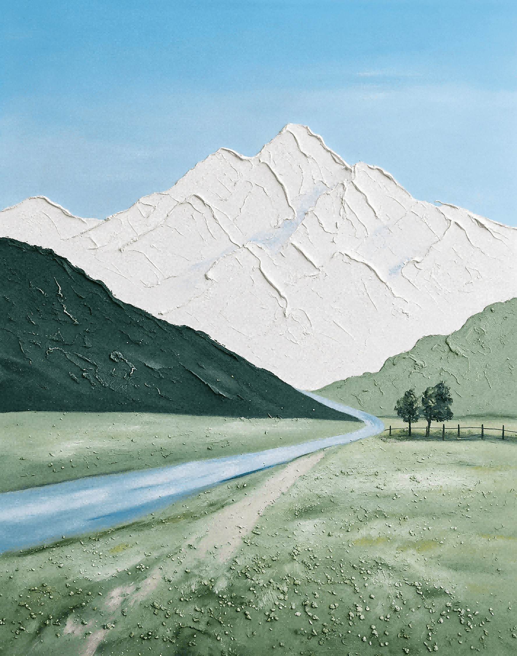 River to Snow Peaks