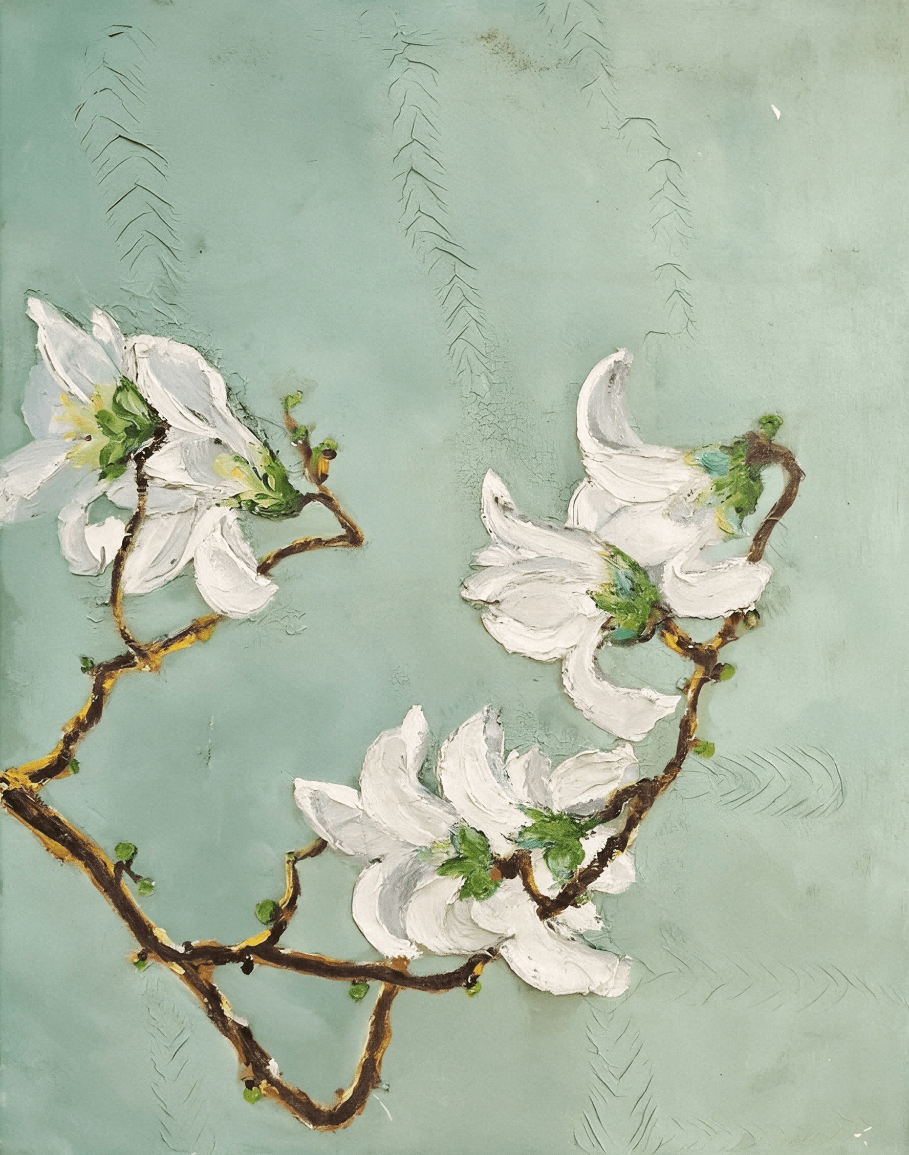 White Magnolia Blooms