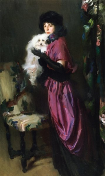 Elegant Woman with Her Dog